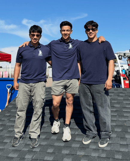 Expert roofer installing shingles